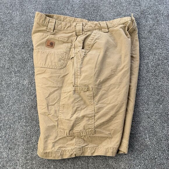 Carhartt Mens Utility Cargo Carpenter Shorts Brown Cotton Size 38 (Measures 36) - Picture 4 of 15